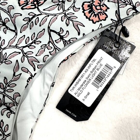 NWT Tavik Ali Moderate Swim Bottom in Light Blue Wild Flower Print - Extra Small - Picture 5 of 9